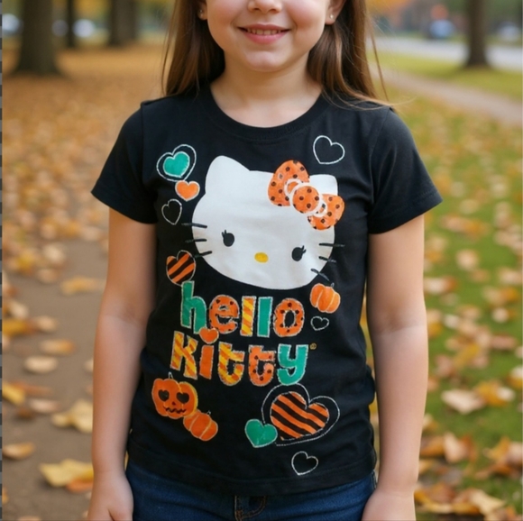 Hello Kitty Other - Hello Kitty Halloween Black Tee Girls Size M (7-8)